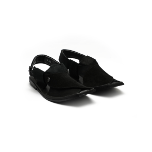 Charsadda Style Sandals : F-46 Black Suede