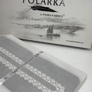 Embroidered Grey White