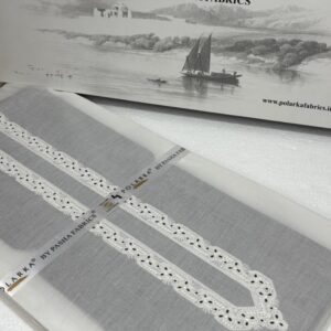 Embroidered Grey- White