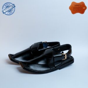 Kaptaan Peshawari Sandals : F-24 Black Classic Flat