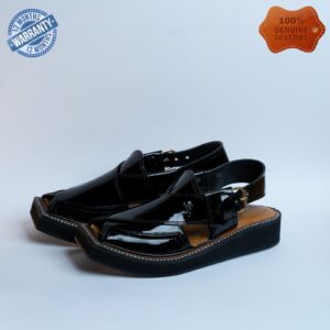 Kaptaan Peshawari Sandals : F58 Black Shine